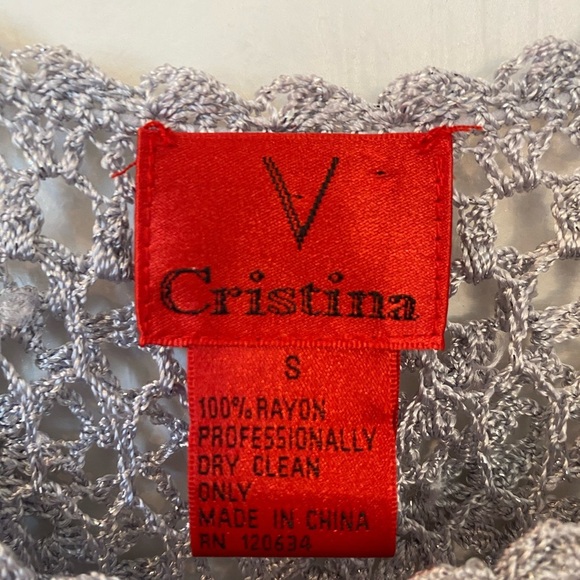 V Christina Womens Silver Ruffle Tier Blouse - Picture 6 of 7